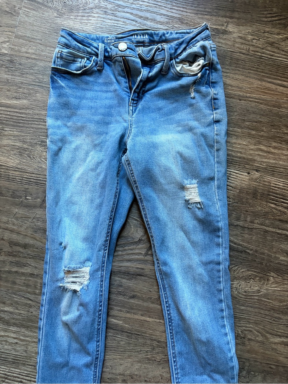 a.n.a Light Blue Distressed Skinny Jeans